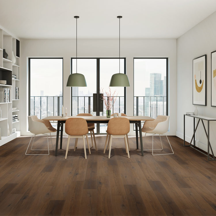 wood look vinyl flooring in dining room