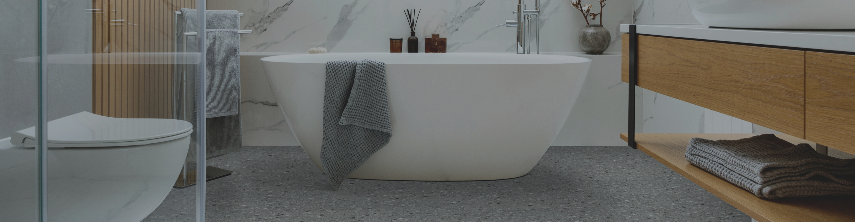 vinyl flooring in a bathroom with soaking tub